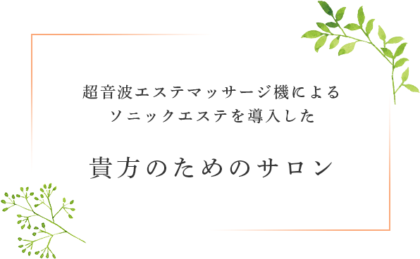 超音波エステマッサージ機によるソニックエステを導入した貴方のためのサロン